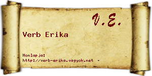 Verb Erika névjegykártya
